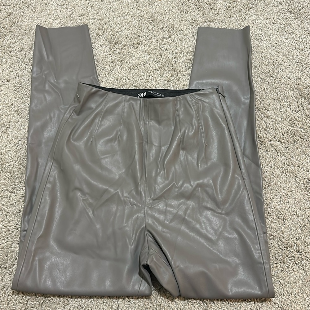Zara Grey Pants fo leather sz small